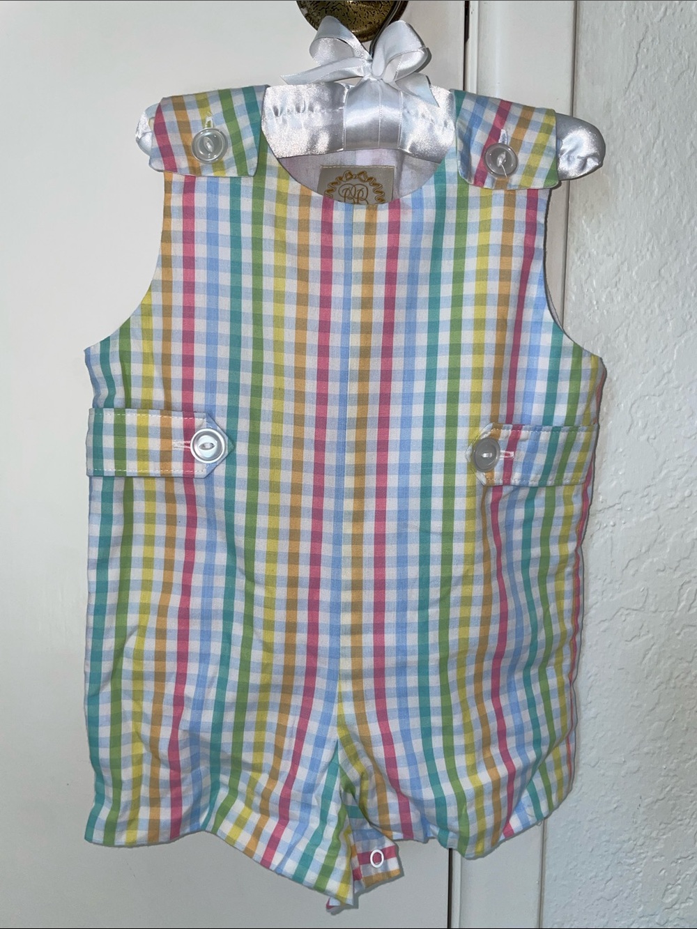 The Beaufort Bonnet Company Rainbow Gingham Shortall